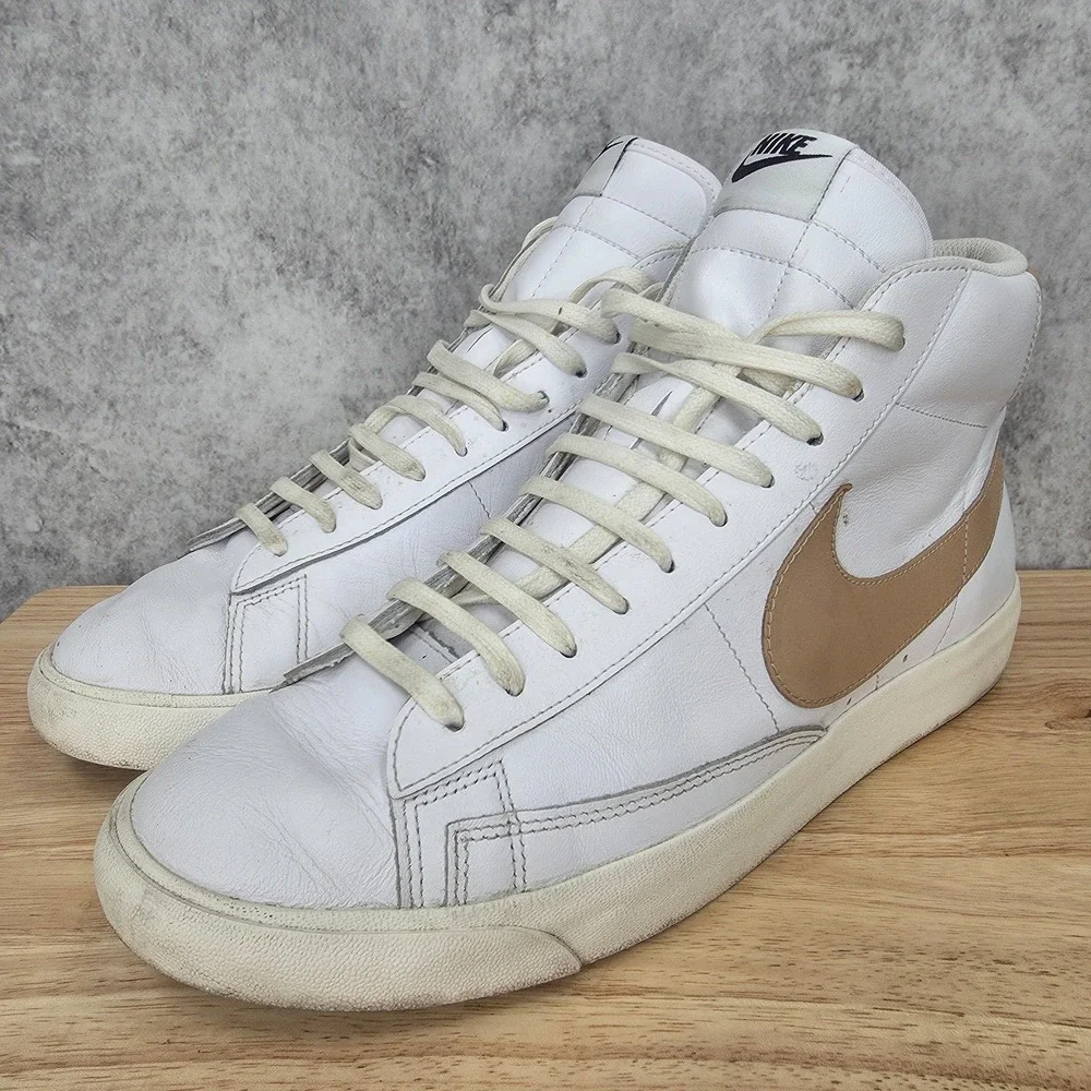 Nike Blazer Mid Premium Sneakers Mens 11 Tan Light Patinal Shoes CU6679-100